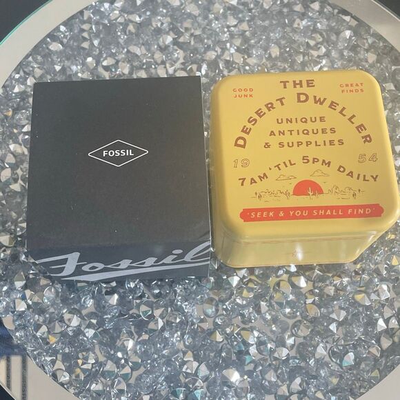 New The desert dweller purple lilac Fossil women’s genuine leather wristwatch - Picture 9 of 13